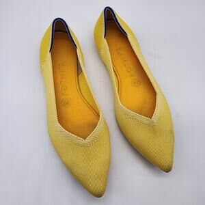 Rothy's Point Toe Flats in Sunshine Yellow Women's 8.5 Recycled Washable